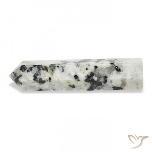 Piedra lunar arcoíris Blanco con negro natural de 39.66 ct, Elegante, Opaco
