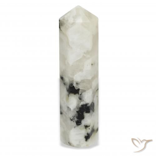 51.57ct Natural Blanco con negro Piedra lunar arcoíris, Elegante, Opaco