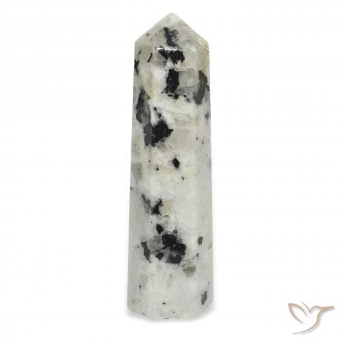 37.89ct Natural Blanco con negro Piedra lunar arcoíris, Elegante, Opaco