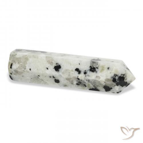 Piedra lunar arcoíris Blanco con negro natural de 48.76 ct, Elegante, Opaco