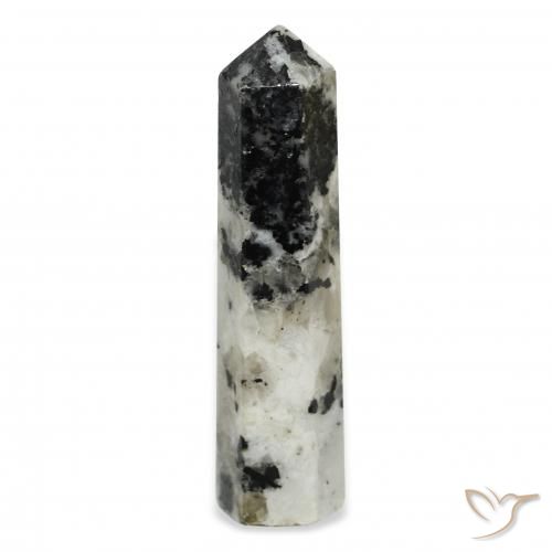 38.85ct Natural Blanco con negro Piedra lunar arcoíris, Elegante, Opaco