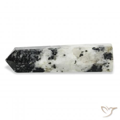 Piedra lunar arcoíris Blanco con negro natural de 38.85 ct, Elegante, Opaco