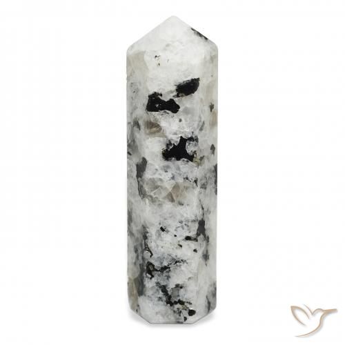 46.59ct Natural Blanco con negro Piedra lunar arcoíris, Elegante, Opaco