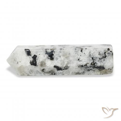 Piedra lunar arcoíris Blanco con negro natural de 46.59 ct, Elegante, Opaco