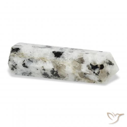 Piedra lunar arcoíris Blanco con negro natural de 46.59 ct, Elegante, Opaco