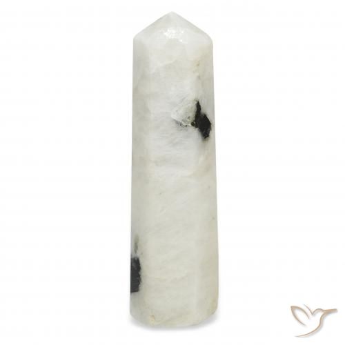 33.60ct Natural Blanco con negro Piedra lunar arcoíris, Elegante, Opaco