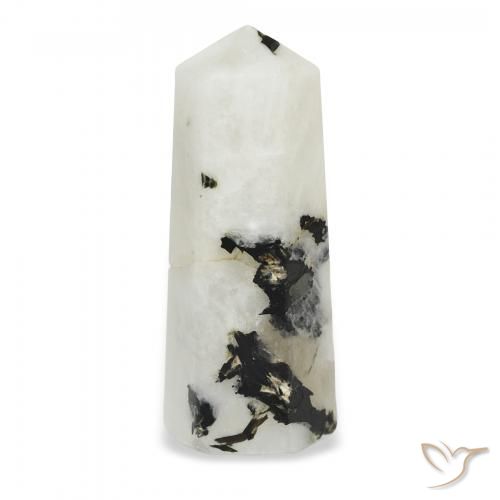 31.09ct Natural Blanco con negro Piedra lunar arcoíris, Elegante, Opaco