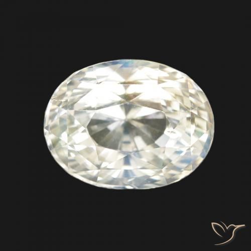 3.43ct Natural Blanco azulado Piedra lunar arcoíris, Ovalada, VVS