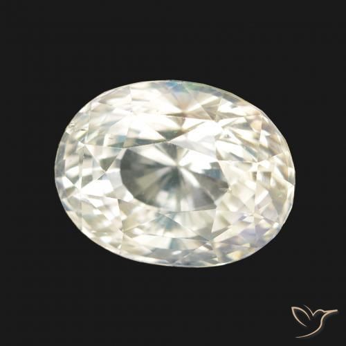 Piedra lunar arcoíris Blanco azulado natural de 3.43 ct, Ovalada, VVS