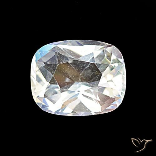 1.69ct Blanco multicolor Piedra lunar arcoíris, Forma Cojín, VVS
