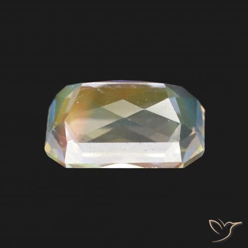 Piedra lunar arcoíris Blanco multicolor natural de 2.36 ct, Corte Octágono / Esmeralda, VS