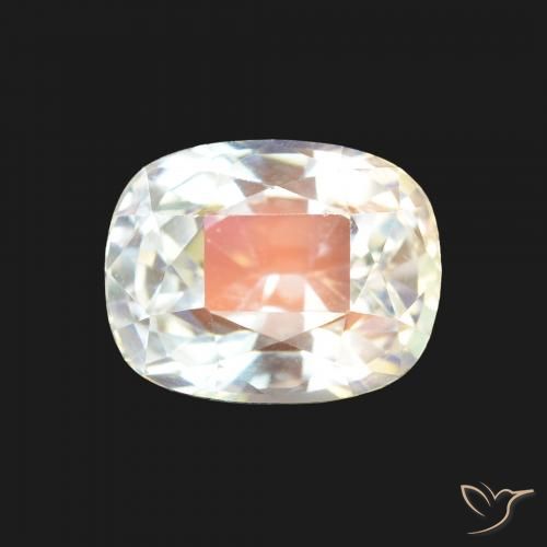 2.40ct Natural Blanco multicolor Piedra lunar arcoíris, Forma Cojín, VVS