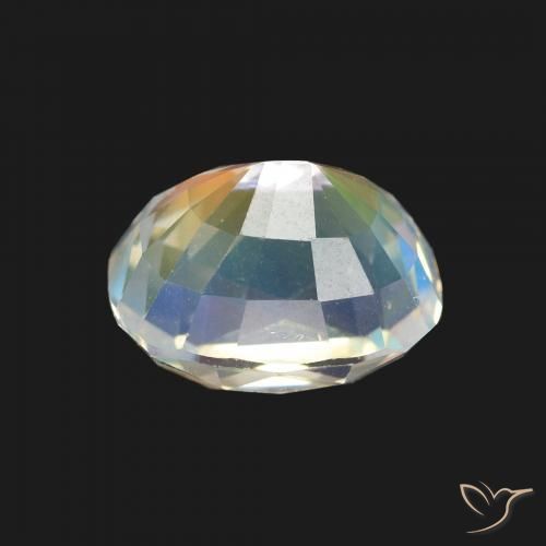 Piedra lunar arcoíris Blanco multicolor natural de 2.40 ct, Forma Cojín, VVS