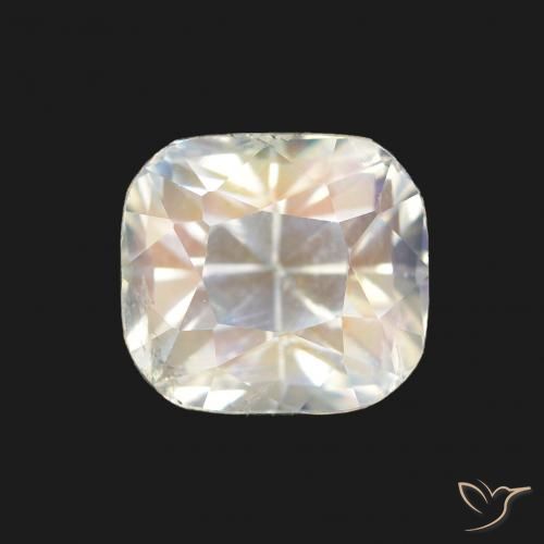 1.68ct Blanco multicolor Piedra lunar arcoíris, Forma Cojín, VS