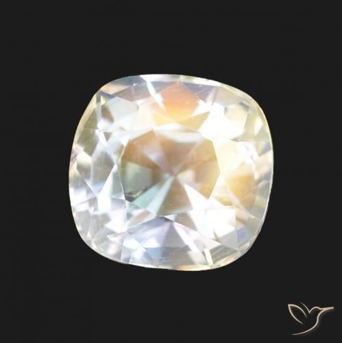Piedra lunar arcoíris Blanco multicolor natural de 1.94 ct, Forma Cojín, VVS-VS