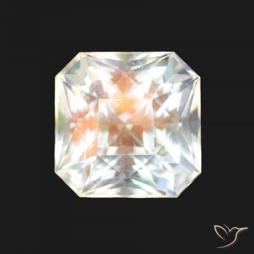 1.87ct Natural Blanco multicolor Piedra lunar arcoíris, corte esmeralda, VVS-VS