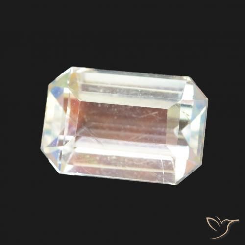 Piedra lunar arcoíris Blanco multicolor natural de 2.11 ct, Corte Octágono / Esmeralda, VVS-VS