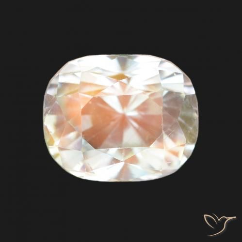 2.19ct Blanco multicolor Piedra lunar arcoíris, Forma Cojín, VVS-VS