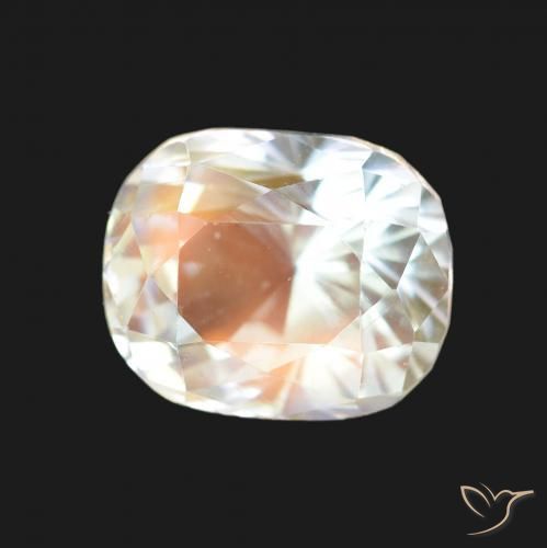 Piedra lunar arcoíris Blanco multicolor natural de 2.19 ct, Forma Cojín, VVS-VS