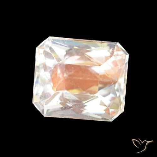 Piedra lunar arcoíris Blanco multicolor natural de 2.55 ct, Corte Octágono / Esmeralda, VVS-VS