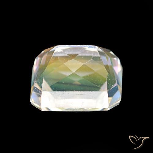 Piedra lunar arcoíris Blanco multicolor natural de 2.55 ct, Corte Octágono / Esmeralda, VVS-VS