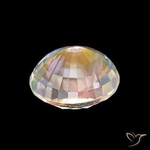 Piedra lunar arcoíris Blanco multicolor natural de 2.00 ct, Ovalada, VS