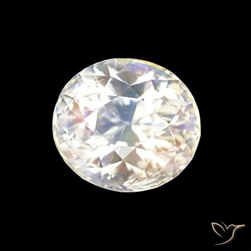 2.10ct Blanco multicolor Piedra lunar arcoíris, Ovalada, VS