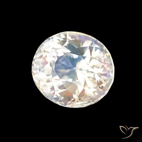 Piedra lunar arcoíris Blanco multicolor natural de 2.10 ct, Ovalada, VS