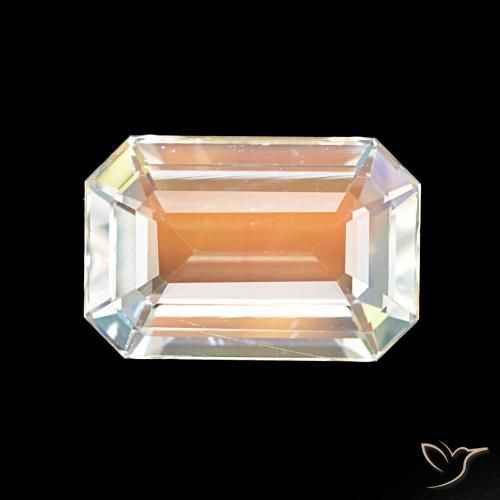 2.62ct Blanco multicolor Piedra lunar arcoíris, corte esmeralda, VVS