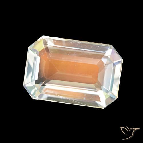 Piedra lunar arcoíris Blanco multicolor natural de 2.62 ct, Corte Octágono / Esmeralda, VVS