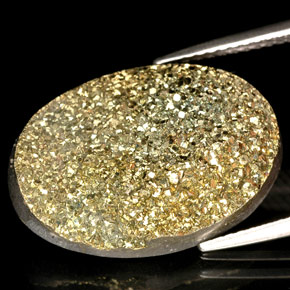 Pirita arcoíris multicolor natural de 10,27 ct, corte óvalo, opaco