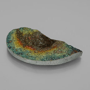 Pirita arcoíris multicolor natural de 39,36 ct, forma elegante, opaco
