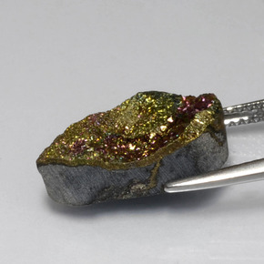 Pirita arcoiris Multicolor natural de 7.82 ct, En forma de pera, Opaco