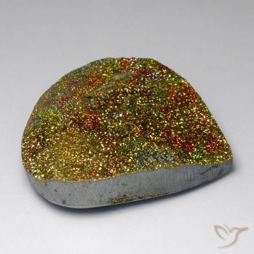 Pirita arcoiris Multicolor natural de 130.91 ct, En forma de pera, Opaco