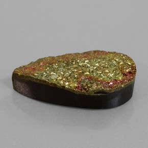 Pirita arcoíris multicolor natural de 20,08 ct, en forma de pera, opaco