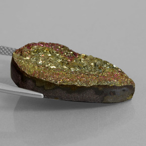 Pirita arcoíris multicolor natural de 20,08 ct, en forma de pera, opaco