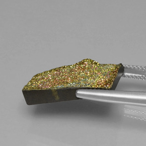 Pirita arcoiris Multicolor natural de 8.75 ct, Corte Baguette, Opaco