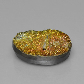 Pirita arcoiris Multicolor natural de 18.28 ct, Corte Óvalo, Opaco