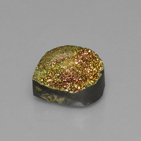 Pirita arcoíris multicolor natural de 6,93 ct, en forma de pera, opaco