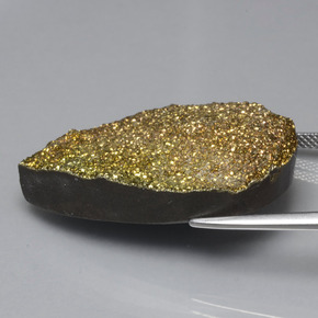 Pirita arcoíris multicolor natural de 42,88 ct, en forma de pera, opaco