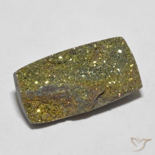 9.03ct Natural Multicolor Pirita arcoiris, Corte Baguette, Opaco