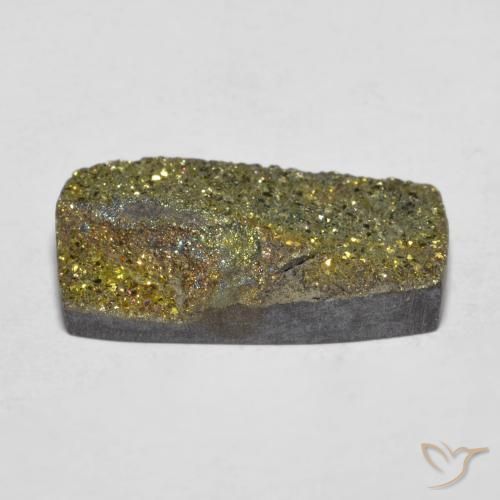 Pirita arcoiris Multicolor natural de 9.03 ct, Corte Baguette, Opaco