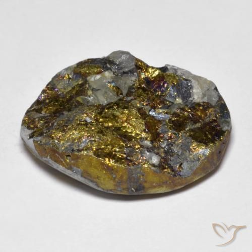 Pirita arcoíris multicolor natural de 32,58 ct, forma elegante, opaco