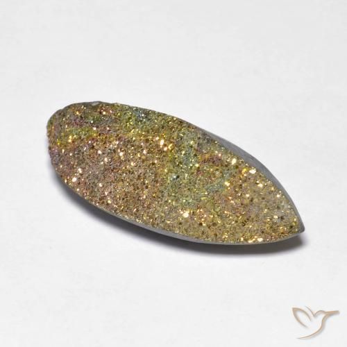 Pirita arcoiris Multicolor natural de 7.90 ct, Marquesa, Opaco