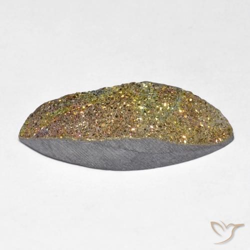 Pirita arcoiris Multicolor natural de 7.90 ct, Marquesa, Opaco