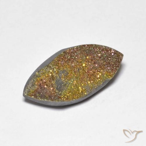 Pirita arcoiris Multicolor natural de 4.38 ct, Marquesa, Opaco