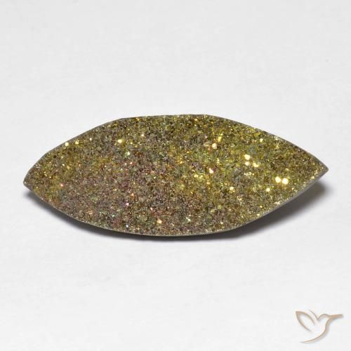 6.52ct Natural Multicolor Pirita arcoiris, Marquesa, Opaco