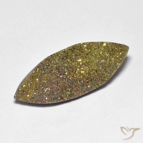 Pirita arcoiris Multicolor natural de 6.52 ct, Marquesa, Opaco