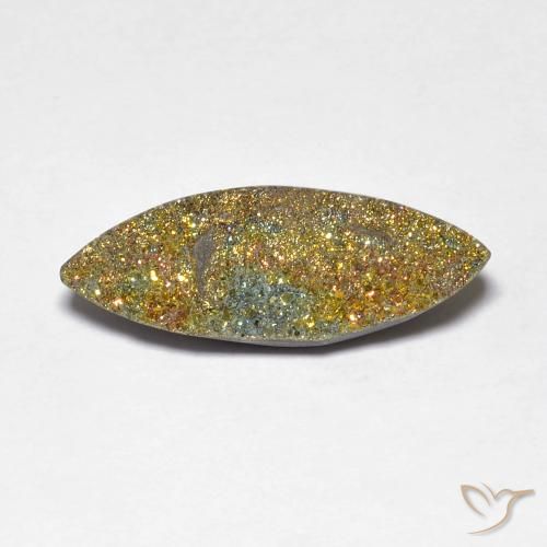 4.60ct Natural Multicolor Pirita arcoiris, Marquesa, Opaco