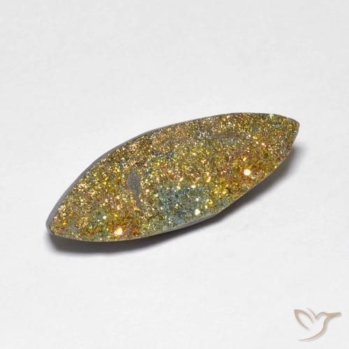 Pirita arcoiris Multicolor natural de 4.60 ct, Marquesa, Opaco